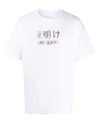 Мужская белая футболка с круглым вырезом с принтом от PACCBET