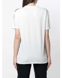 Женская белая футболка с круглым вырезом с принтом от Moncler