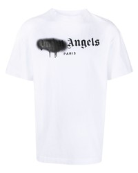 Мужская белая футболка с круглым вырезом с принтом от Palm Angels