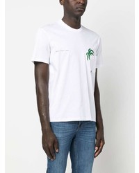 Мужская белая футболка с круглым вырезом с принтом от PMD