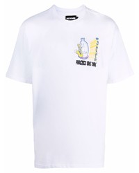 Мужская белая футболка с круглым вырезом с принтом от PAS DE ME