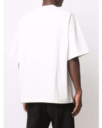 Мужская белая футболка с круглым вырезом с принтом от Jil Sander