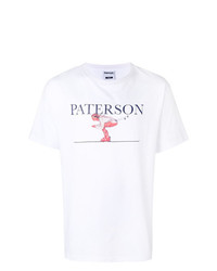 Мужская белая футболка с круглым вырезом с принтом от Paterson.