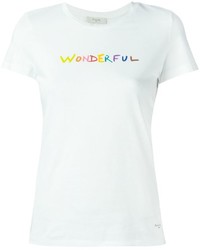 Женская белая футболка с круглым вырезом с принтом от Paul Smith