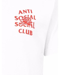 Мужская белая футболка с круглым вырезом с принтом от Anti Social Social Club