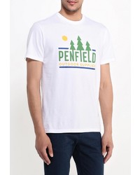 Мужская белая футболка с круглым вырезом с принтом от Penfield
