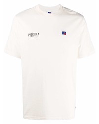 Мужская белая футболка с круглым вырезом с принтом от PHOBIA