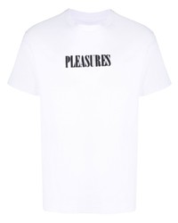 Мужская белая футболка с круглым вырезом с принтом от Pleasures