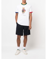Мужская белая футболка с круглым вырезом с принтом от Polo Ralph Lauren