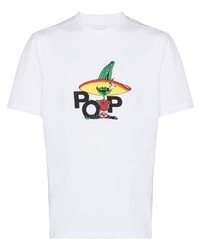 Мужская белая футболка с круглым вырезом с принтом от Pop Trading Company