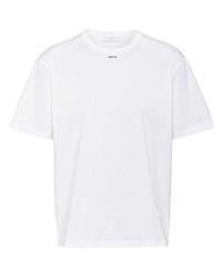 Мужская белая футболка с круглым вырезом с принтом от Prada