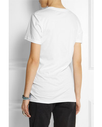 Женская белая футболка с круглым вырезом с принтом от Christopher Kane