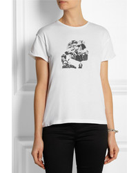 Женская белая футболка с круглым вырезом с принтом от Karl Lagerfeld
