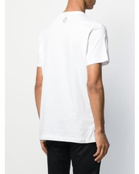 Мужская белая футболка с круглым вырезом с принтом от Billionaire