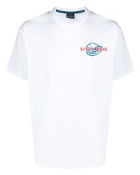 Мужская белая футболка с круглым вырезом с принтом от PS Paul Smith
