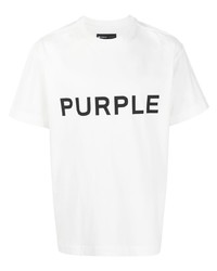 Мужская белая футболка с круглым вырезом с принтом от purple brand