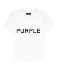 Мужская белая футболка с круглым вырезом с принтом от purple brand