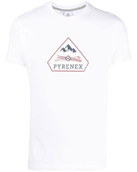 Мужская белая футболка с круглым вырезом с принтом от Pyrenex