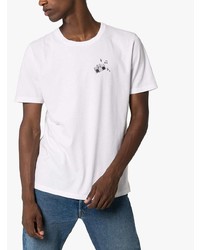 Мужская белая футболка с круглым вырезом с принтом от Saint Laurent