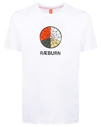 Мужская белая футболка с круглым вырезом с принтом от Raeburn