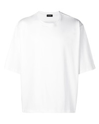 Мужская белая футболка с круглым вырезом с принтом от Raf Simons
