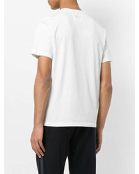 Мужская белая футболка с круглым вырезом с принтом от Paul Smith