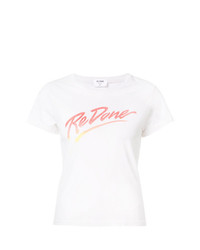 Женская белая футболка с круглым вырезом с принтом от RE/DONE
