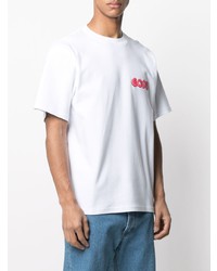 Мужская белая футболка с круглым вырезом с принтом от Gcds