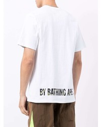 Мужская белая футболка с круглым вырезом с принтом от A Bathing Ape