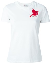 Женская белая футболка с круглым вырезом с принтом от RED Valentino