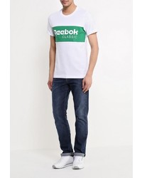 Мужская белая футболка с круглым вырезом с принтом от Reebok Classics