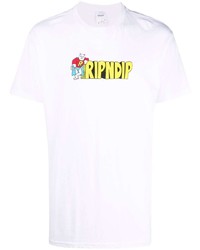Мужская белая футболка с круглым вырезом с принтом от RIPNDIP