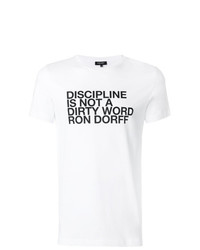 Мужская белая футболка с круглым вырезом с принтом от Ron Dorff