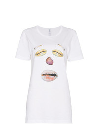 Женская белая футболка с круглым вырезом с принтом от Rosie Assoulin