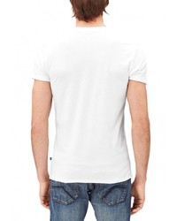 Мужская белая футболка с круглым вырезом с принтом от s.Oliver Denim