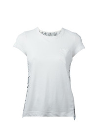 Женская белая футболка с круглым вырезом с принтом от Sacai