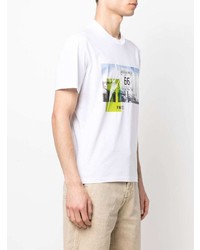 Мужская белая футболка с круглым вырезом с принтом от PMD