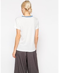 Женская белая футболка с круглым вырезом с принтом от See by Chloe