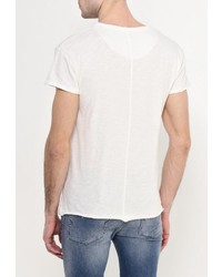 Мужская белая футболка с круглым вырезом с принтом от Selected Homme