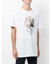 Мужская белая футболка с круглым вырезом с принтом от Alexander McQueen