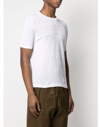 Мужская белая футболка с круглым вырезом с принтом от Eleventy