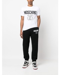 Мужская белая футболка с круглым вырезом с принтом от Moschino