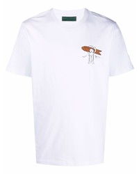 Мужская белая футболка с круглым вырезом с принтом от Societe Anonyme