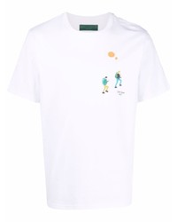 Мужская белая футболка с круглым вырезом с принтом от Societe Anonyme