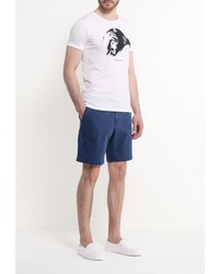 Мужская белая футболка с круглым вырезом с принтом от SPRINGFIELD