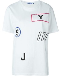 Женская белая футболка с круглым вырезом с принтом от SteveJ & YoniP