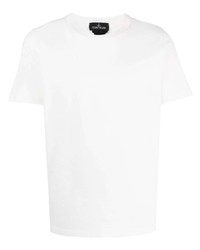 Мужская белая футболка с круглым вырезом с принтом от Stone Island Shadow Project
