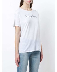 Женская белая футболка с круглым вырезом с принтом от R13