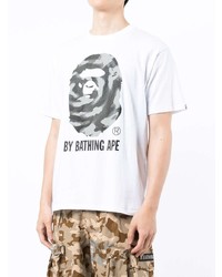 Мужская белая футболка с круглым вырезом с принтом от A Bathing Ape