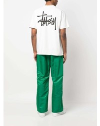 Мужская белая футболка с круглым вырезом с принтом от Stussy